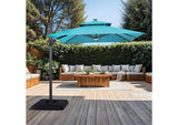 Xico 8 Ft Square Umbrella w/ Double Top w/ LED Light + 37" Large Base