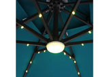 LA-A030TL+BASE Xico 8 Ft Square Umbrella w/ Double Top w/ LED Light + 37" Large Base
