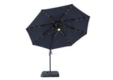 LA-A031BL+BASE Nuti 10 Ft Round Umbrella w/ LED Light + 37" Large Base