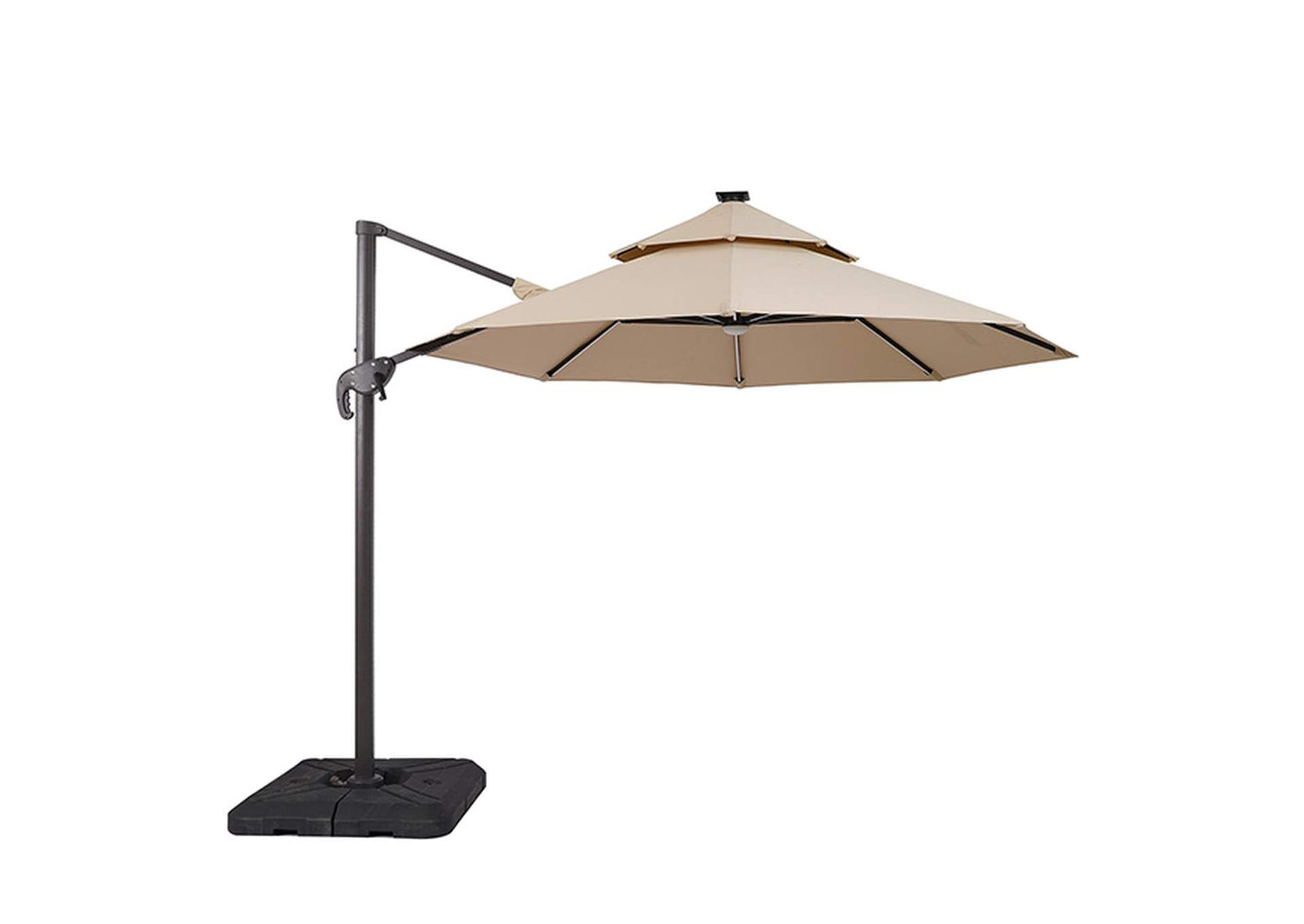 Fera 10 Ft Round Umbrella w/ LED Bulb + 37" Large Base