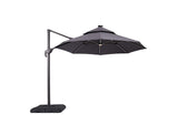 LA-A032GY+BASE Fera 10 Ft Round Umbrella w/ LED Bulb + 37" Large Base