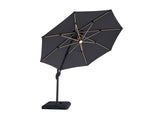 LA-A031GY+BASE Nuti 10 Ft Round Umbrella w/ LED Light + 37" Large Base