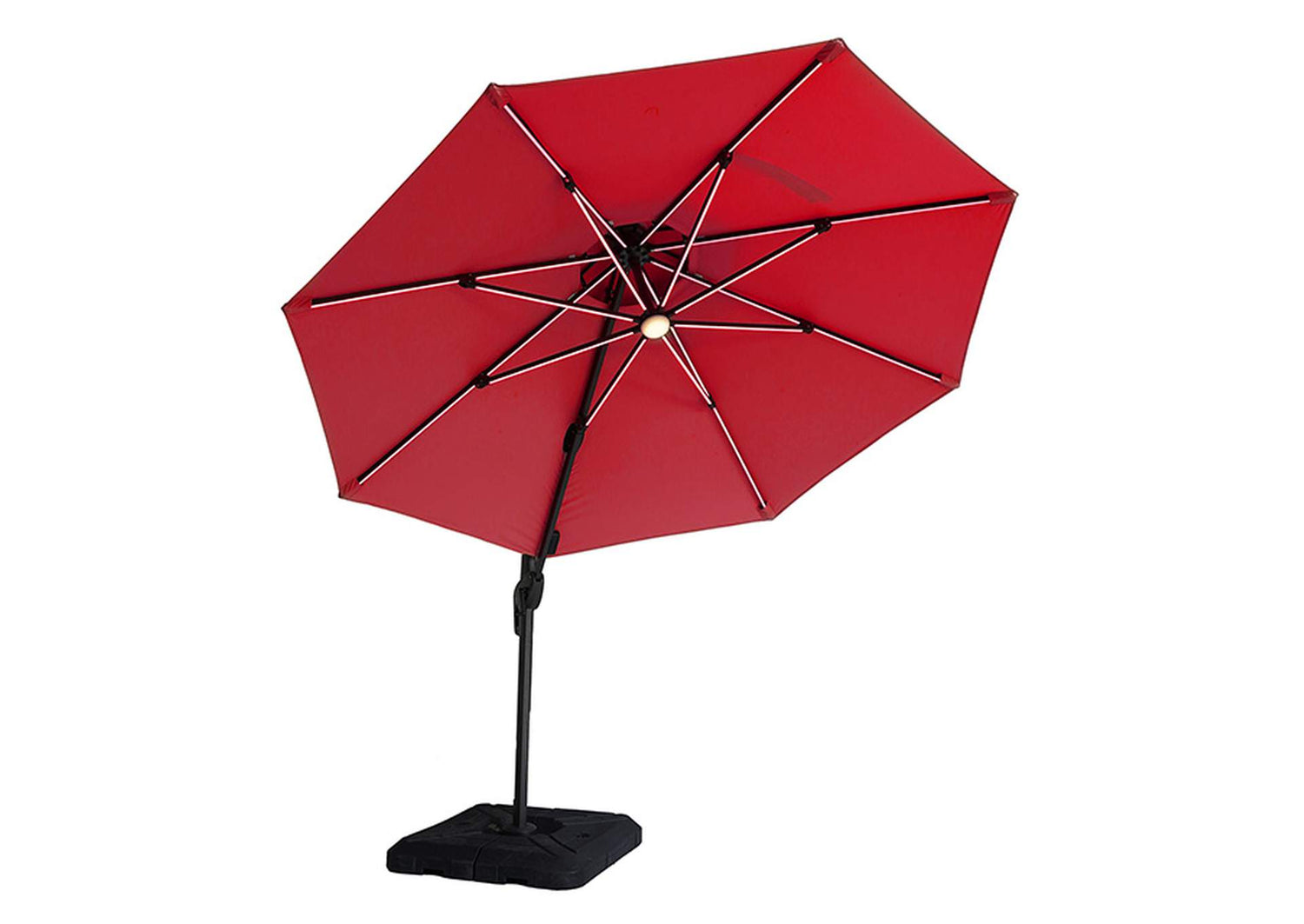 Fera 10 Ft Round Umbrella w/ LED Bulb + 37" Large Base