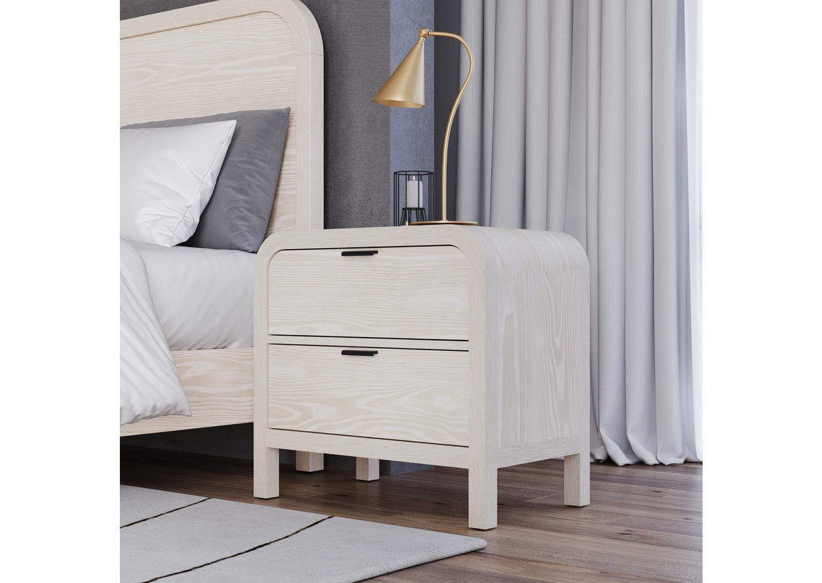 NKNF81 Drake Two Drawer USB - Charging Nightstand In Sugar
