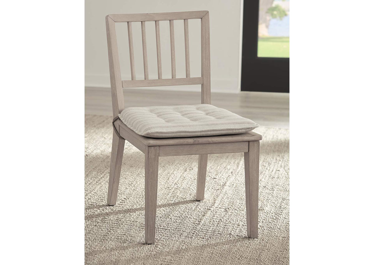 QATK63 Camden Wood Dining Chair With Detachable Cushion In Chai And Oat (Set of 2)