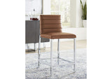 1A8370M Amalfi Metal Back Counter Stool In Cognac Leather (Set of 2)