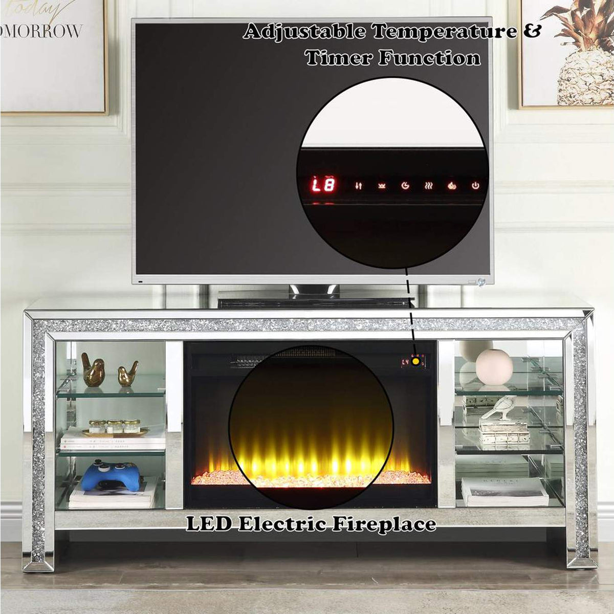 LV00317 Noralie TV Stand with Fireplace and Led