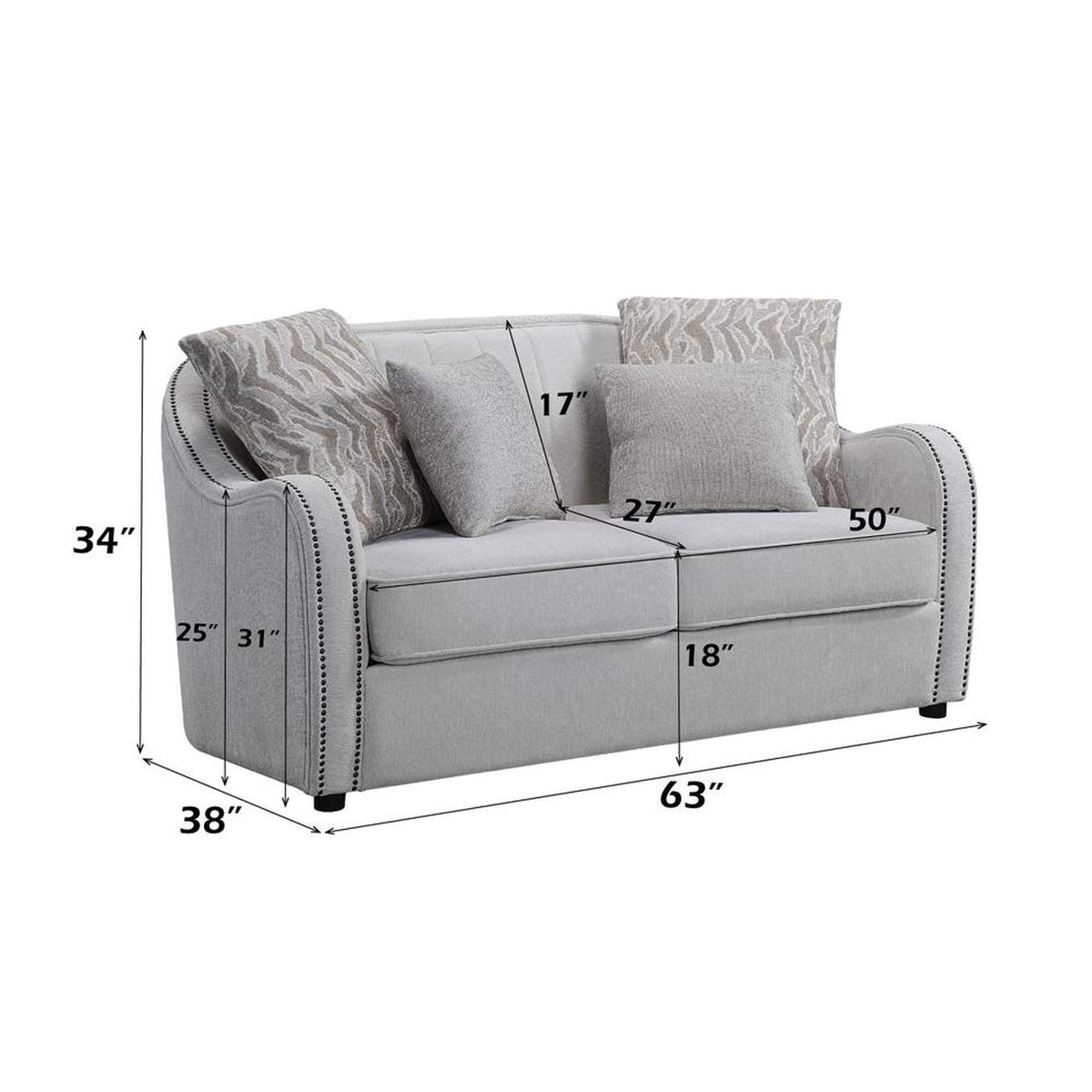 LV00579 Mahler Loveseat with 4 Pillows