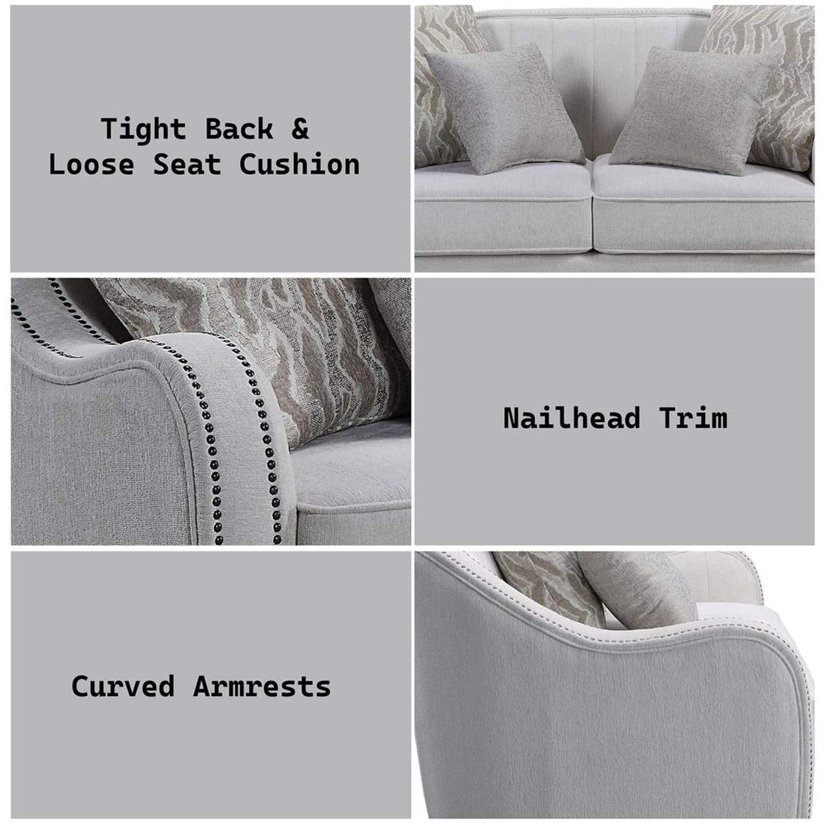 LV00579 Mahler Loveseat with 4 Pillows