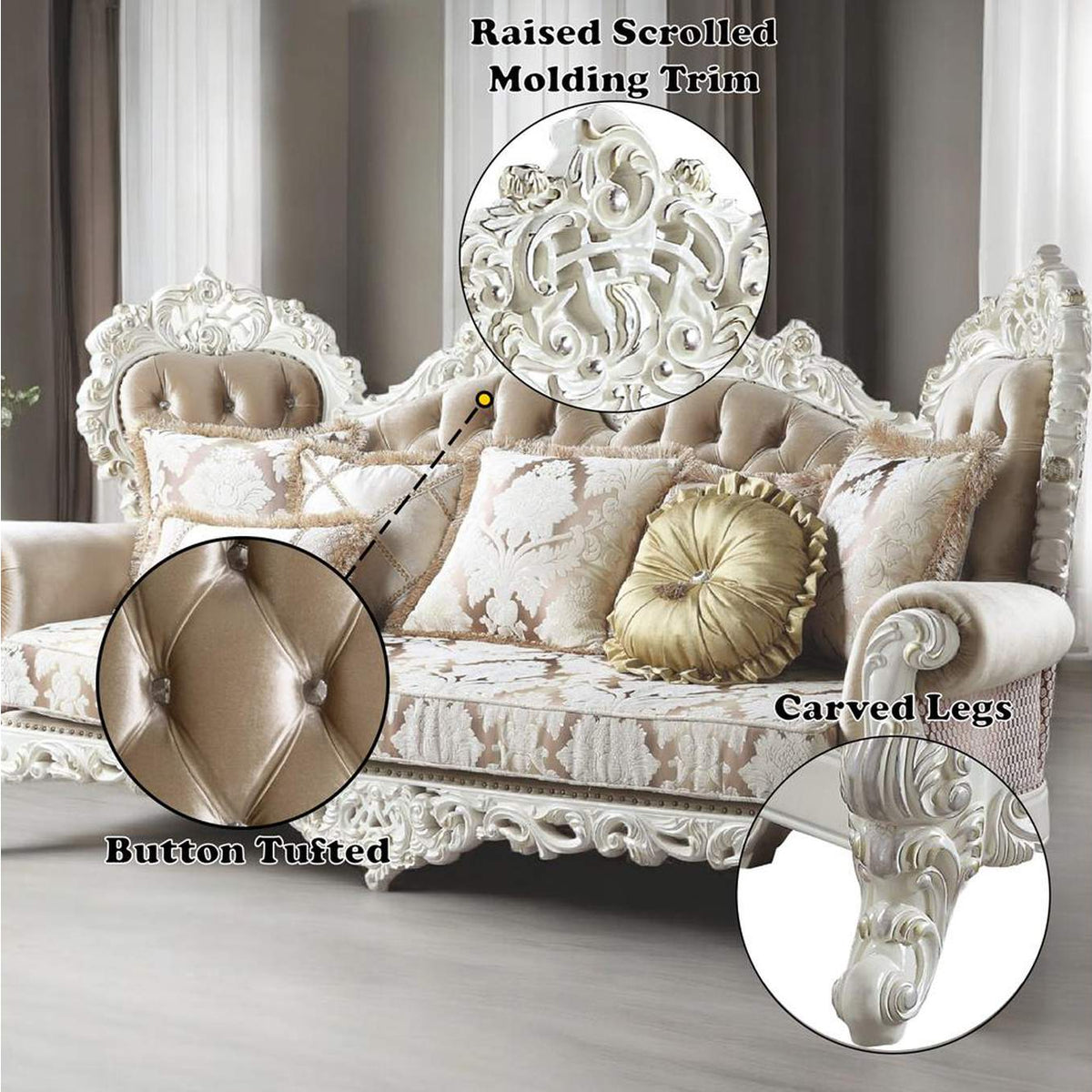 LV00803 Vanaheim Sofa with 7 Pillows