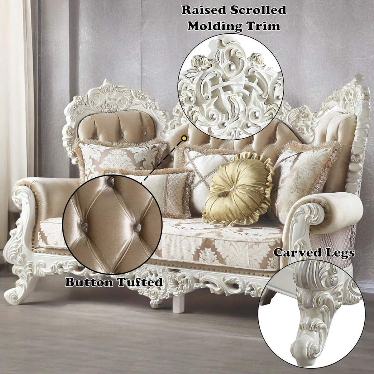 LV00804 Vanaheim Loveseat with 5 Pillows