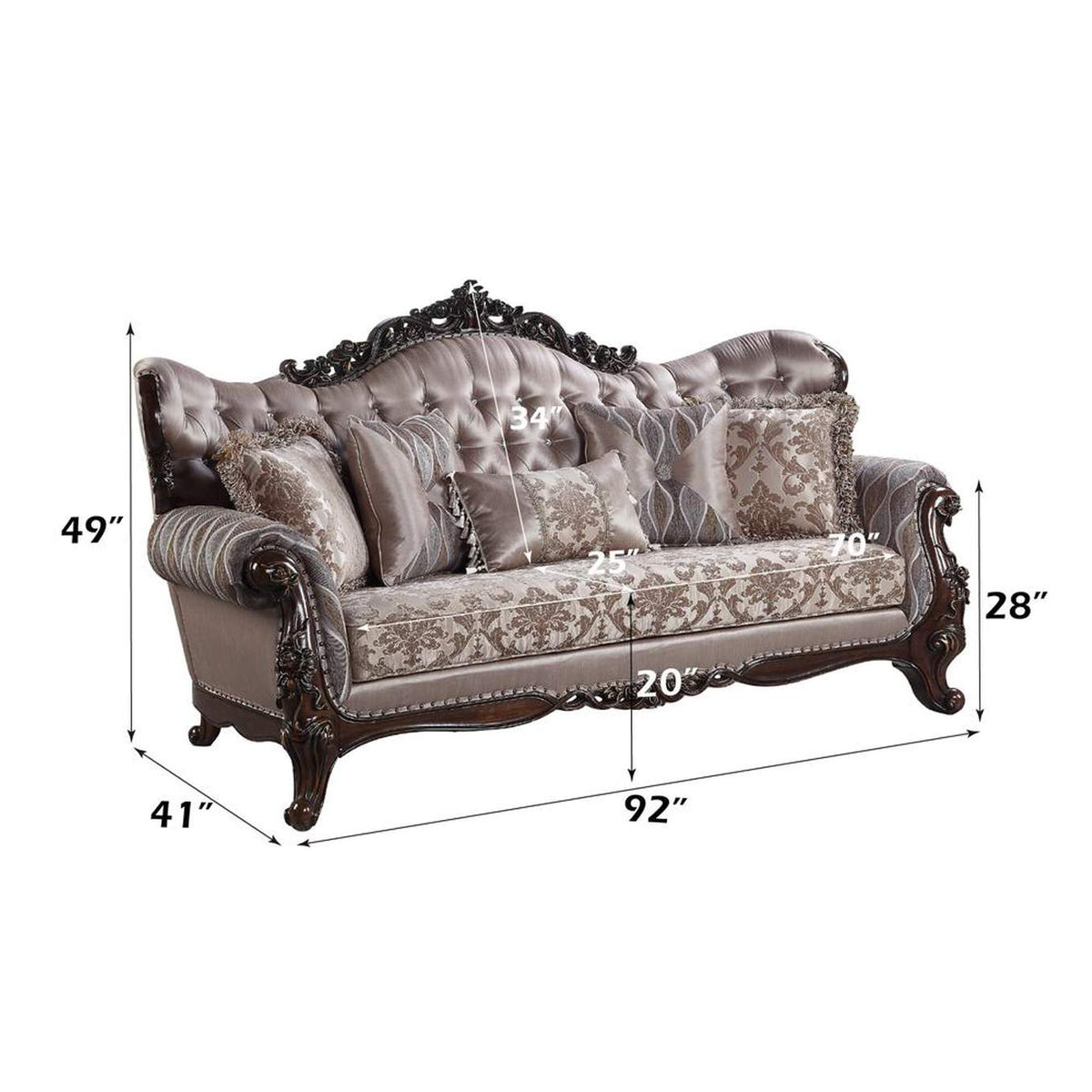 LV00809 Benbek Sofa with 5 Pillows