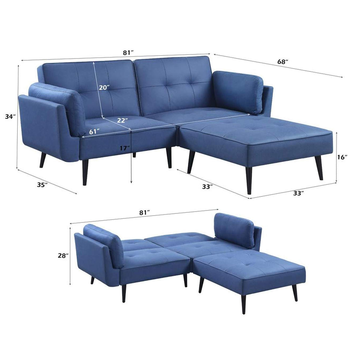 LV00823 Nafisa Adjustable Sofa and Ottoman