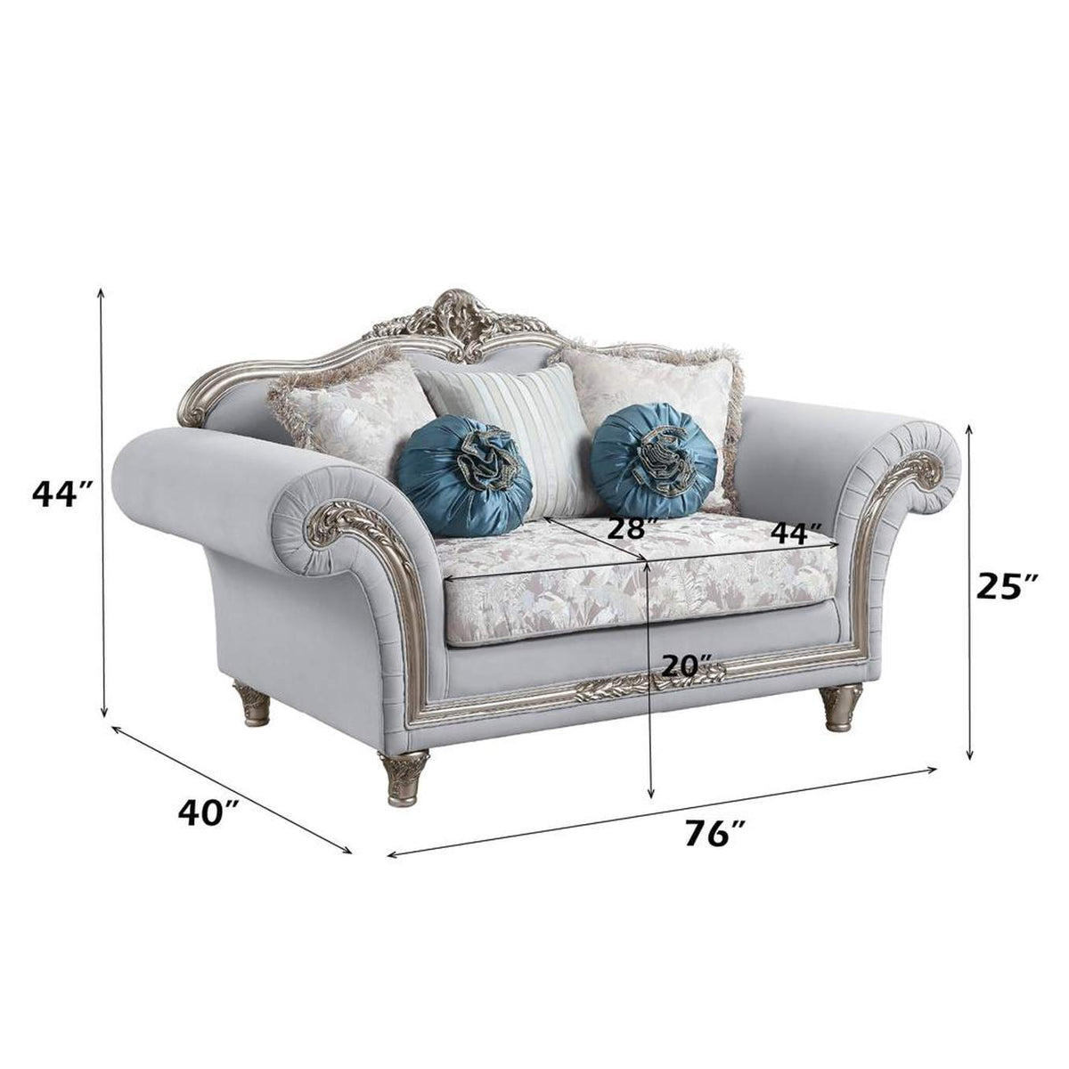 LV01113 Pelumi Loveseat with 5 Pillows