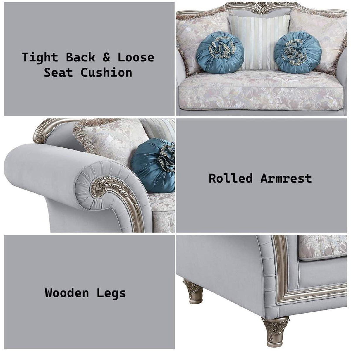 LV01113 Pelumi Loveseat with 5 Pillows