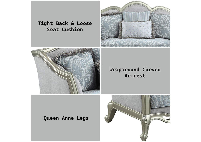 LV01118 Qunsia Loveseat with 4 Pillows