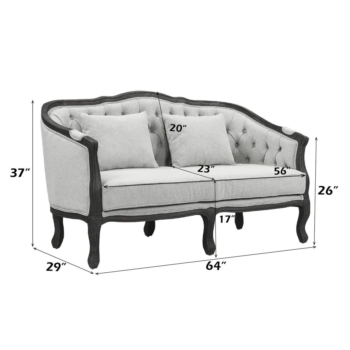 LV01128 Samael Loveseat with 2 Pillows