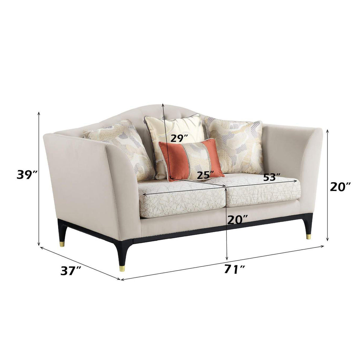 LV01156 Tayden Loveseat with 4 Pillows