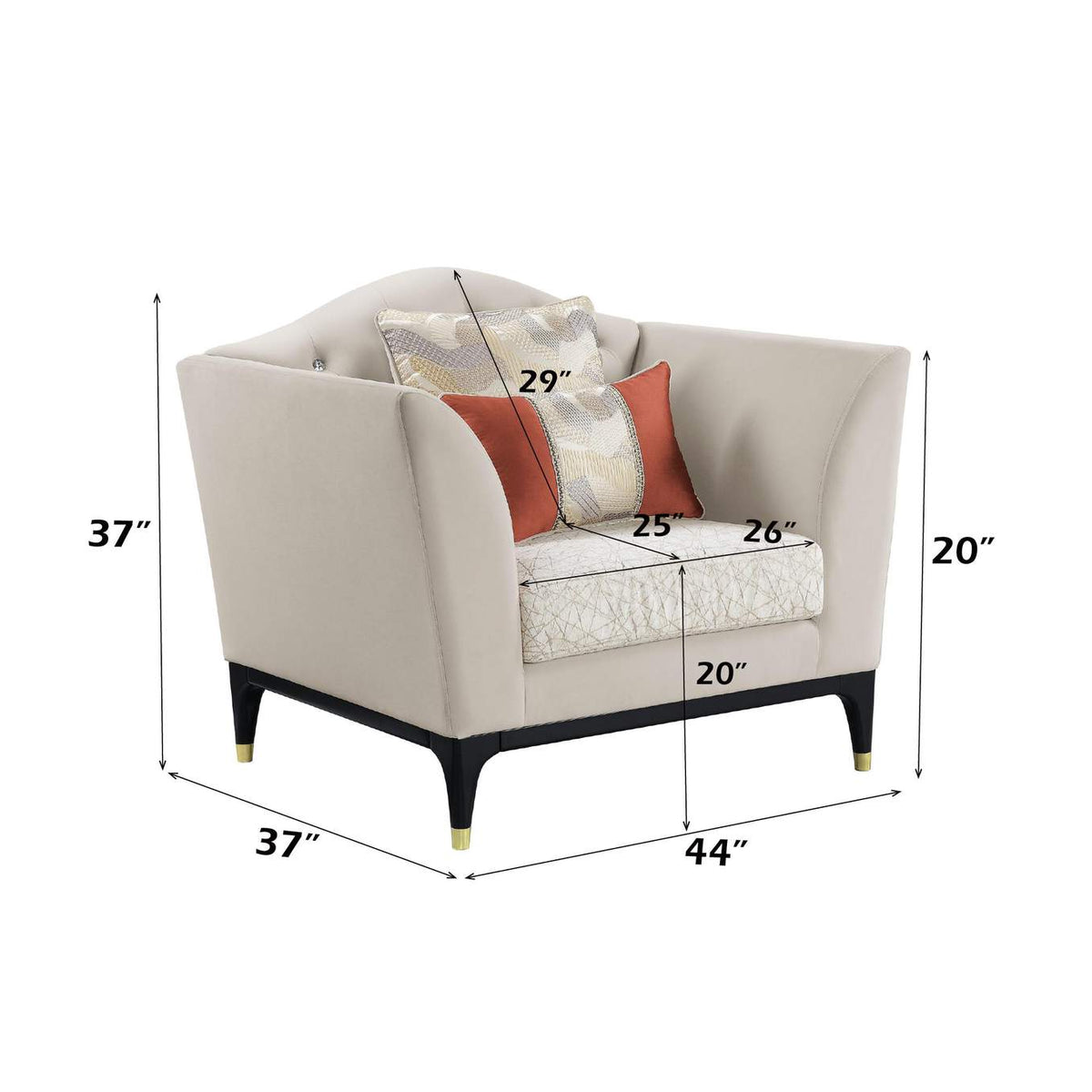 LV01157 Tayden Chair with 2 Pillows