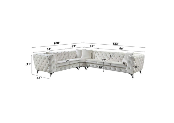 LV01160 Atronia Sectional Sofa with 4 Pillows