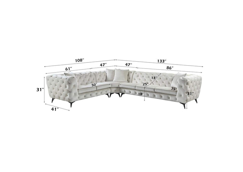 LV01160 Atronia Sectional Sofa with 4 Pillows