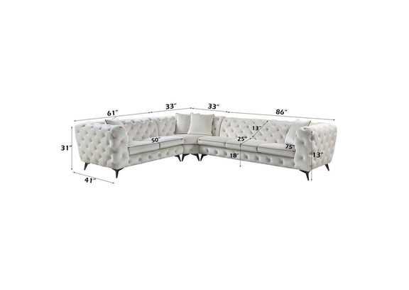 LV01160 Atronia Sectional Sofa with 4 Pillows