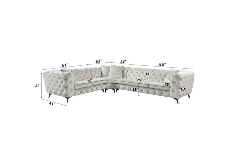 LV01160 Atronia Sectional Sofa with 4 Pillows
