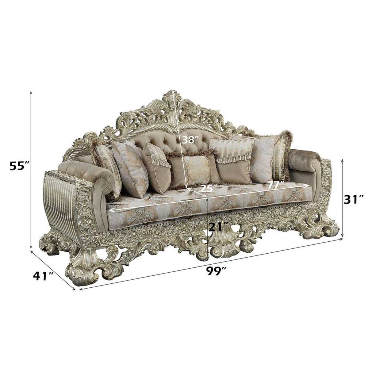 LV01205 Sorina Sofa with 7 Pillows