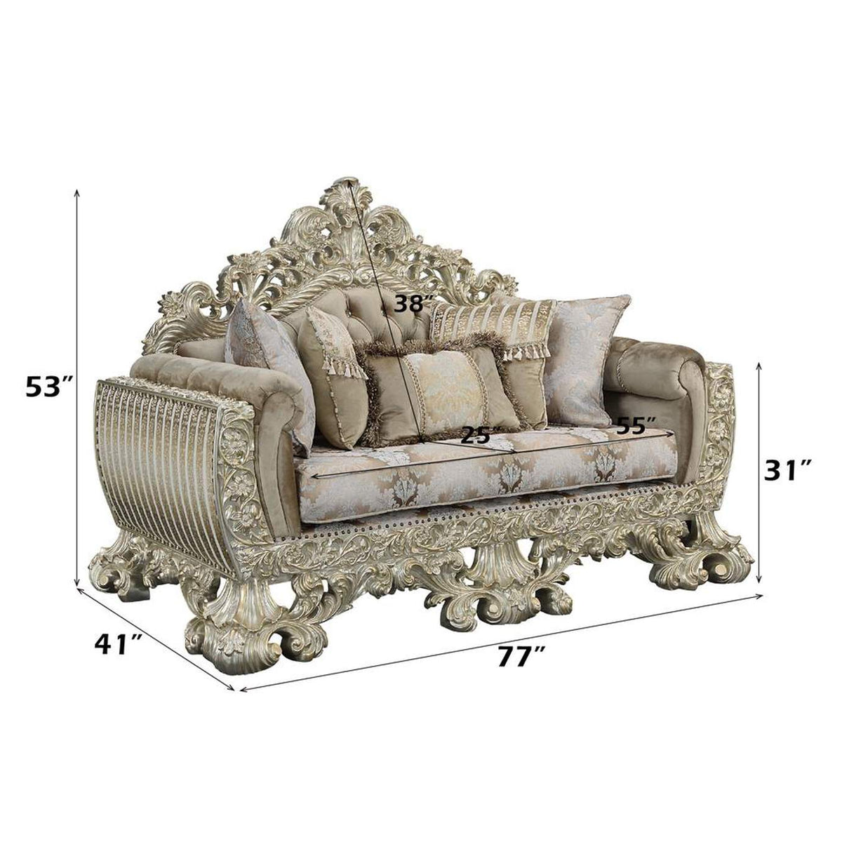 LV01206 Sorina Loveseat with 5 Pillows