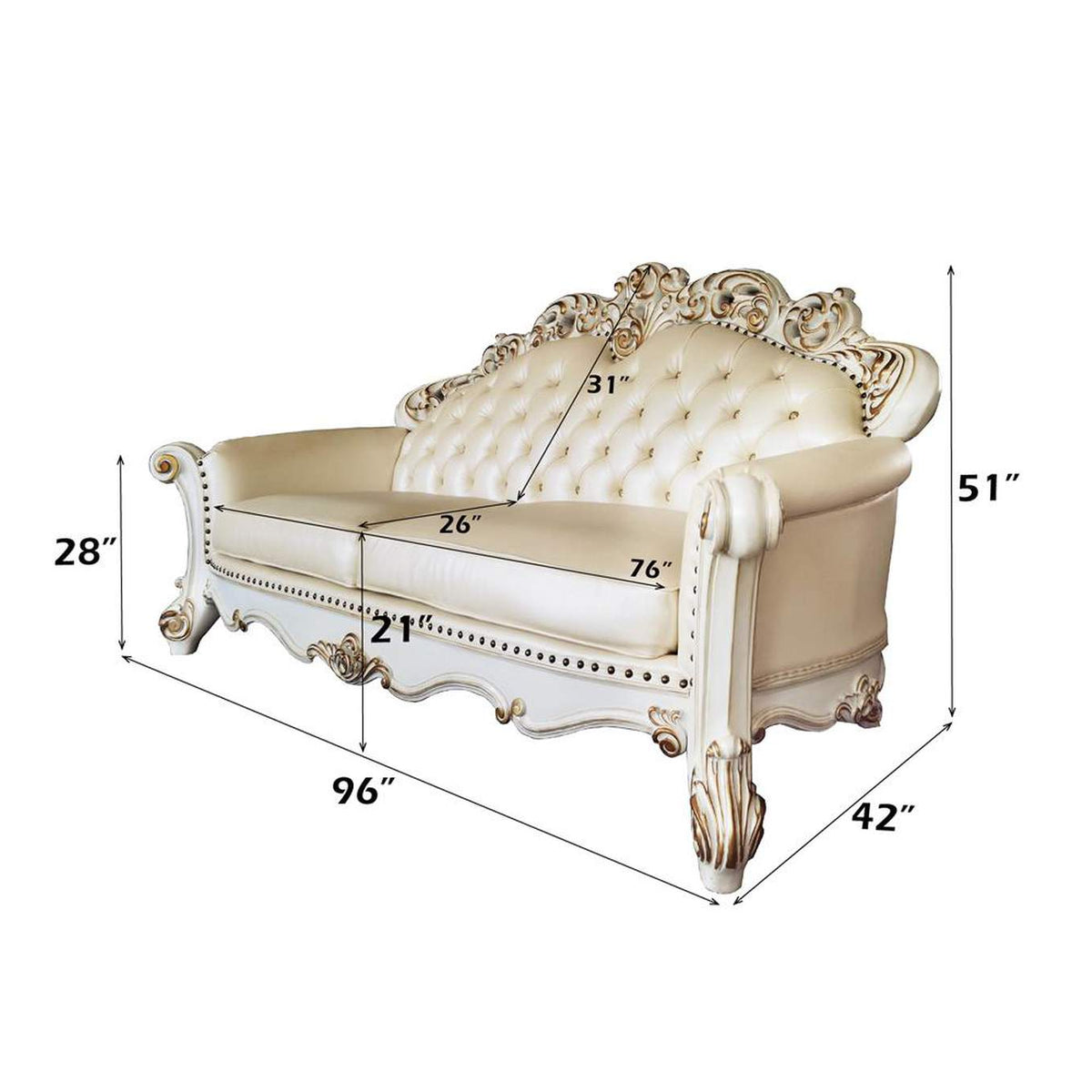 LV01324 Vendome Sofa with 5 Pillows