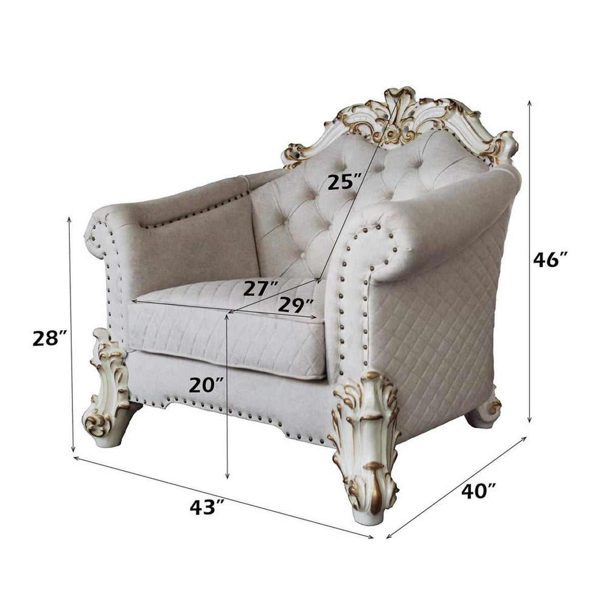 LV01331 Vendome Ii Chair with 2 Pillows