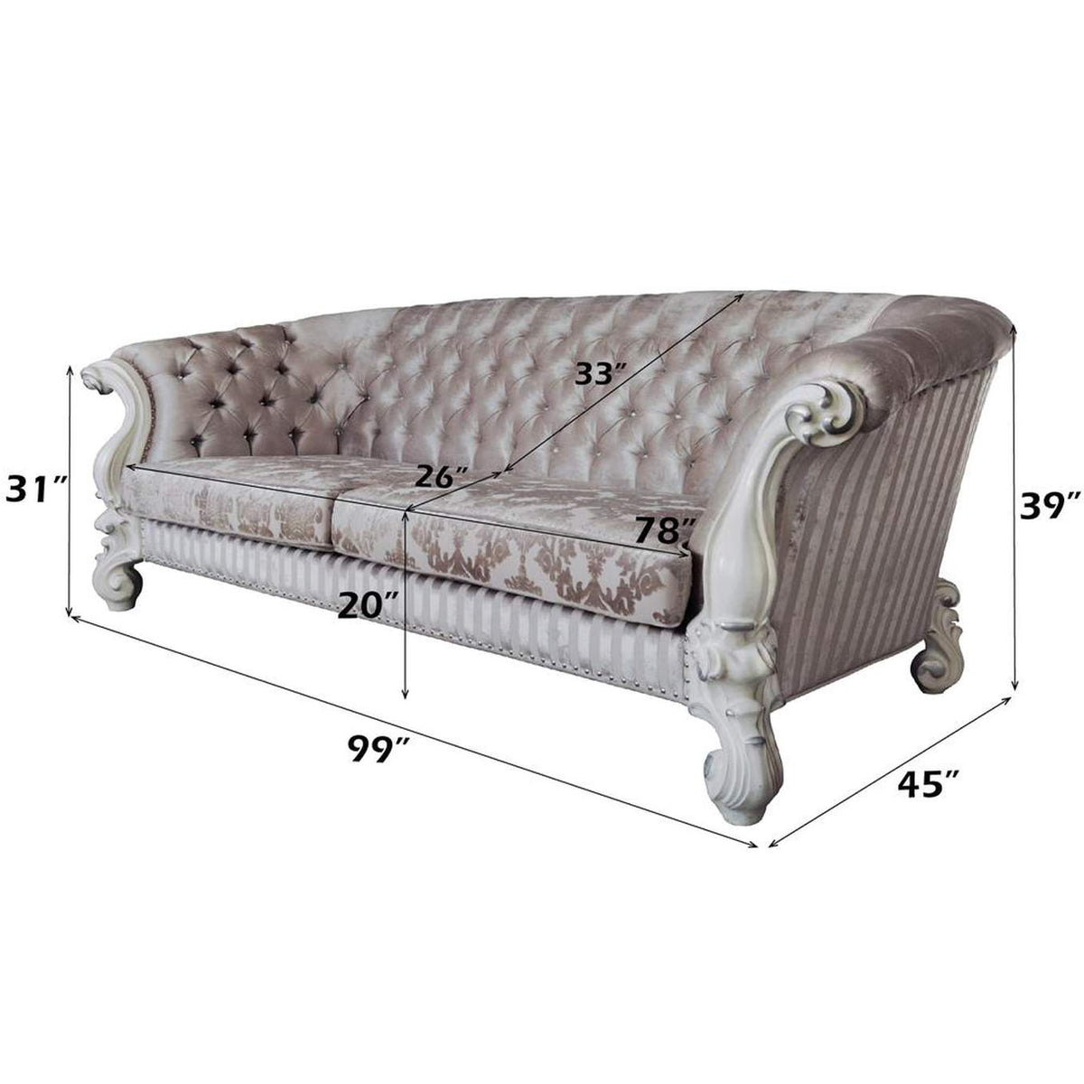 LV01394 Versailles Sofa with 7 Pillows