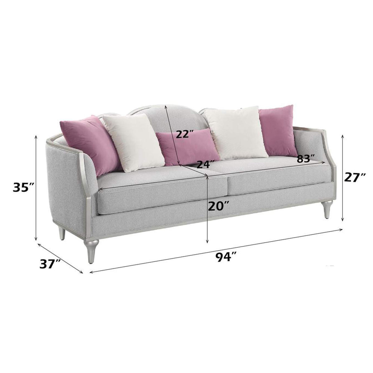 LV01499 Kasa Sofa with 5 Pillows