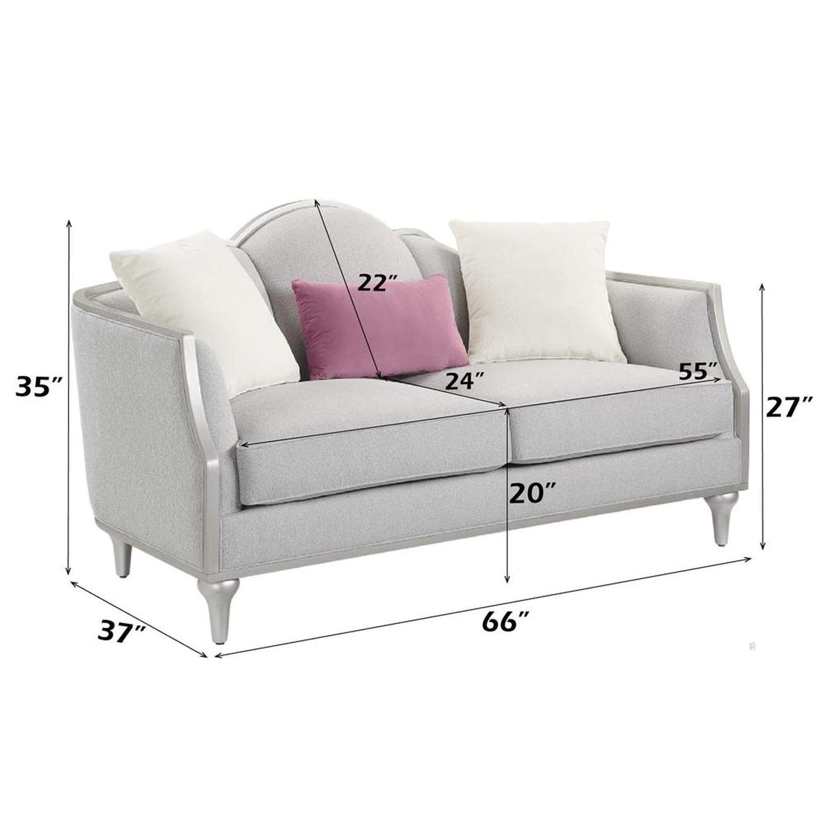 LV01500 Kasa Loveseat with 3 Pillows