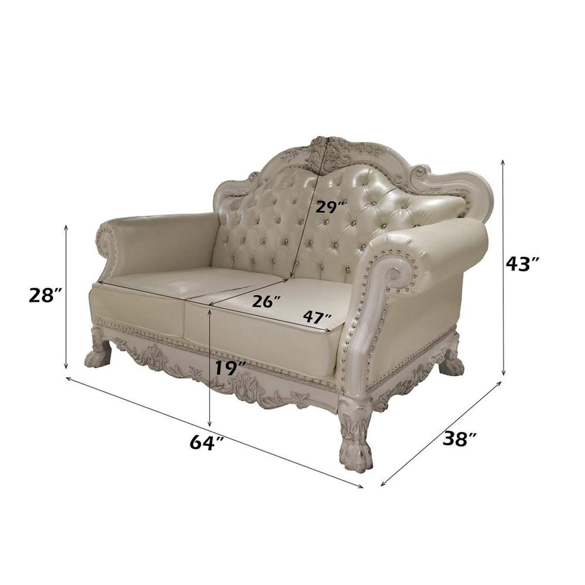 LV01689 Dresden Loveseat with 3 Pillows