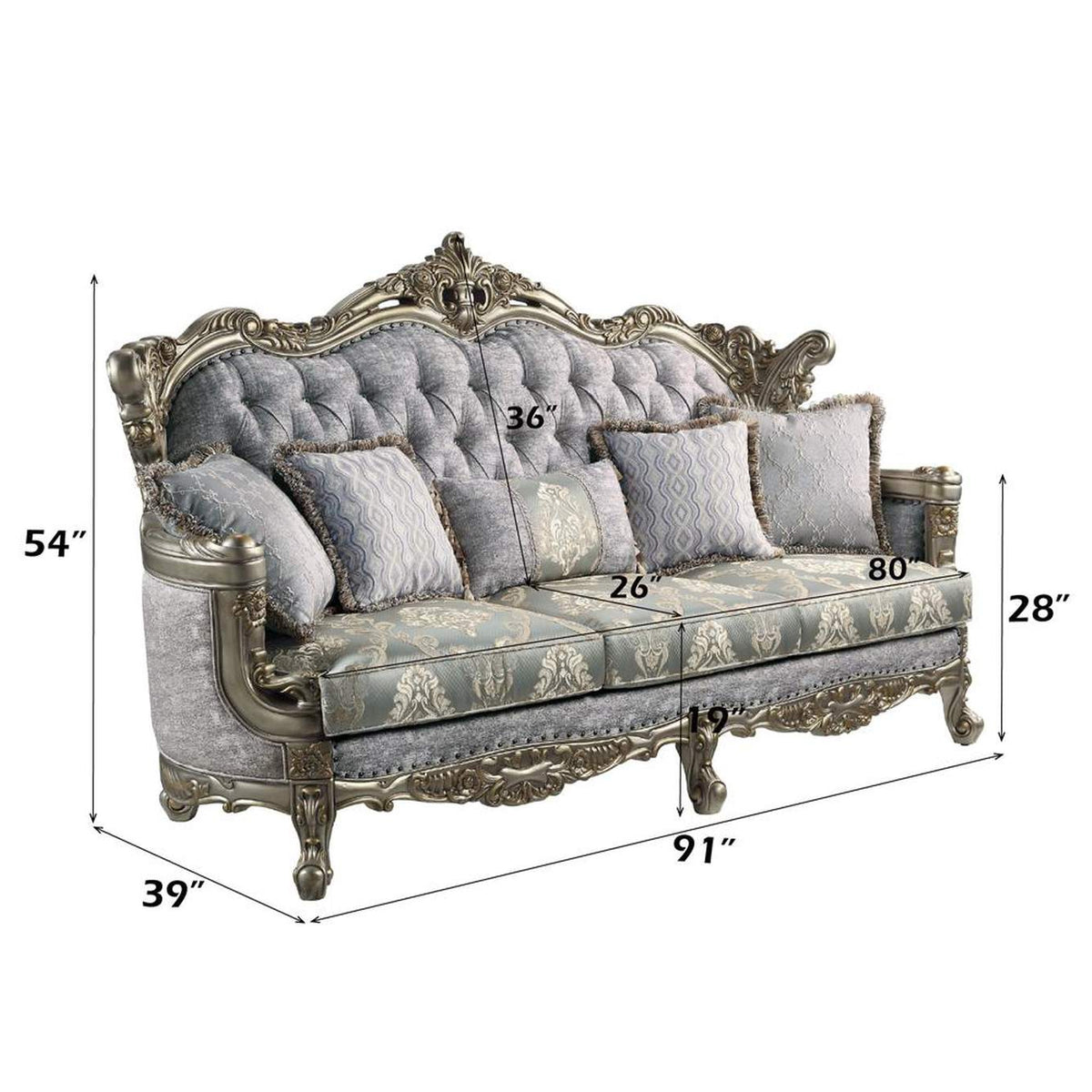 LV01780 Miliani Sofa with 5 Pillows