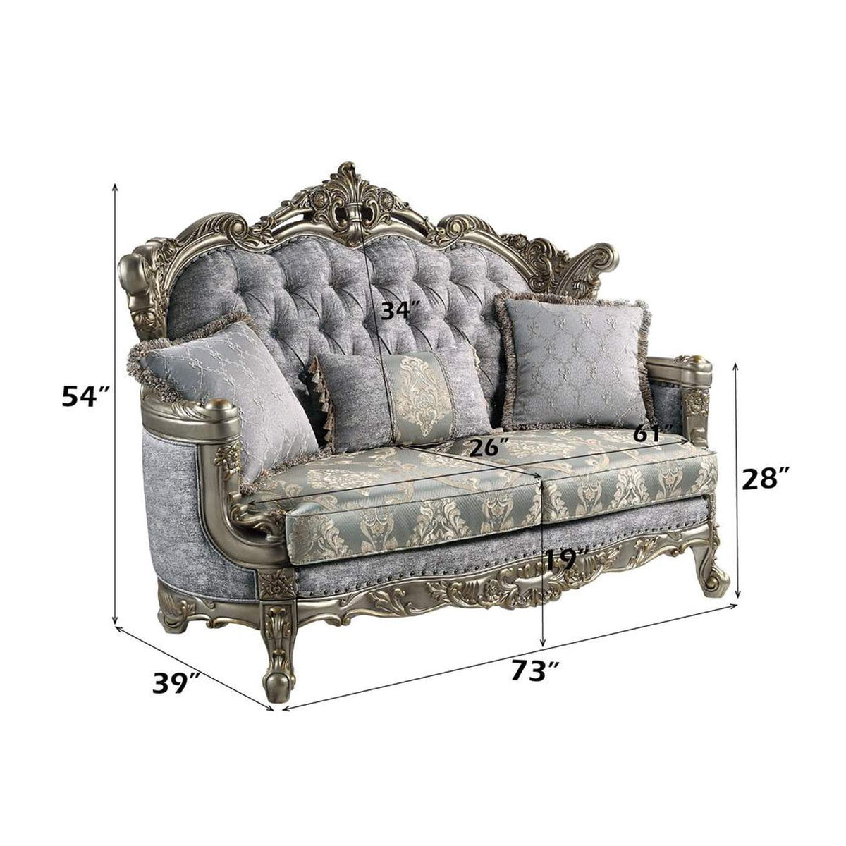 LV01781 Miliani Loveseat with 3 Pillows