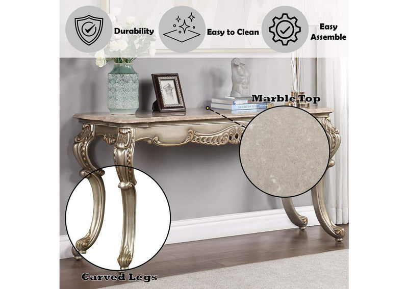 LV01785 Miliani Sofa Table with Marble Top