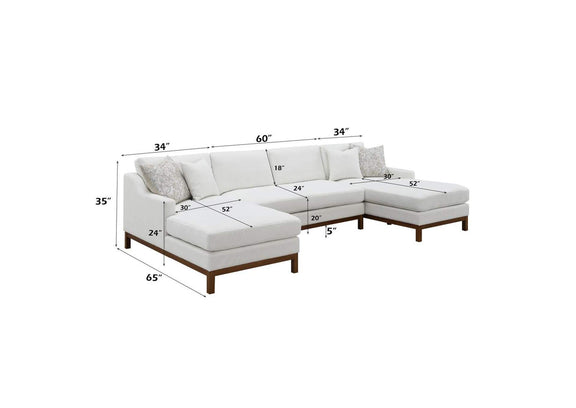 LV01881 Valiant Sectional Sofa with 4 Pillows