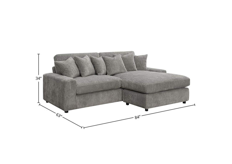 LV01882 Tavia Reversible Sectional Sofa with 6 Pillows