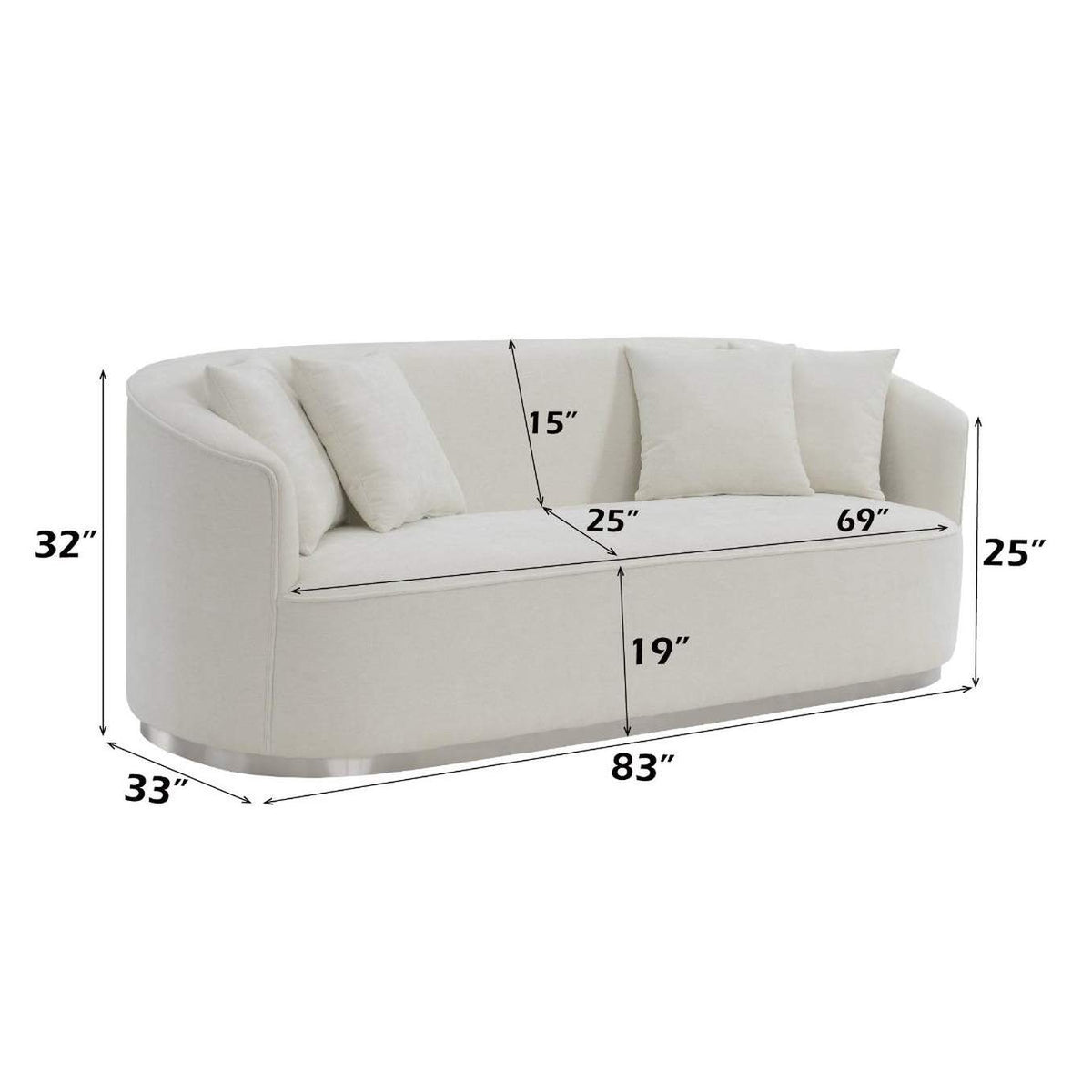 LV01917 Odette Sofa with 4 Pillows