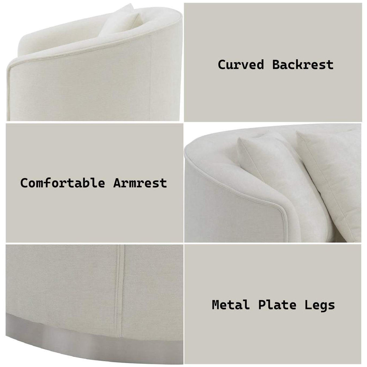 LV01917 Odette Sofa with 4 Pillows