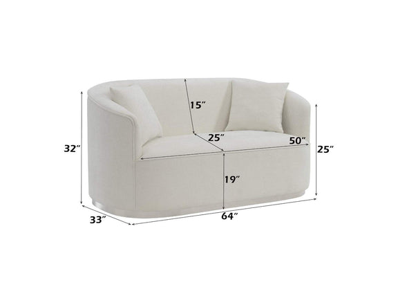 LV01918 Odette Loveseat with 2 Pillows
