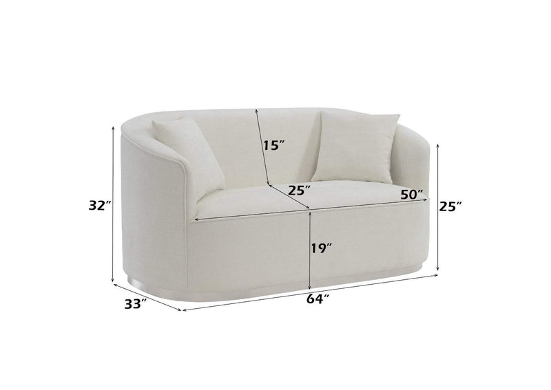 LV01918 Odette Loveseat with 2 Pillows