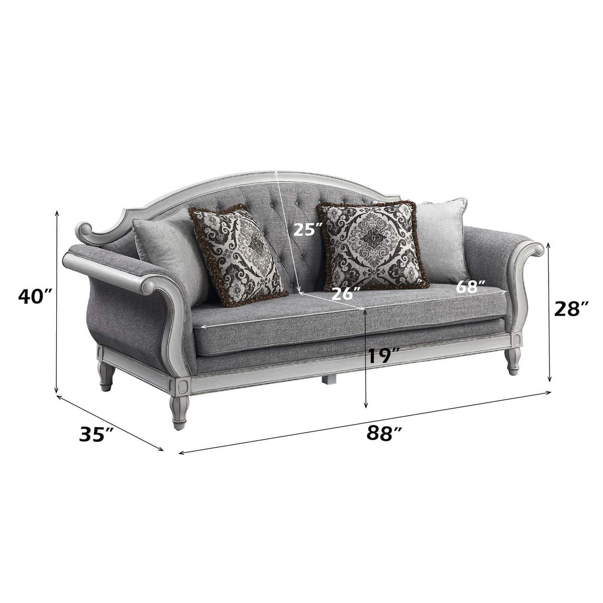 LV02119 Florian Sofa with 4 Pillows