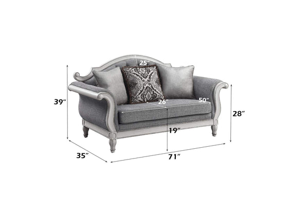 LV02120 Florian Loveseat with 3 Pillows