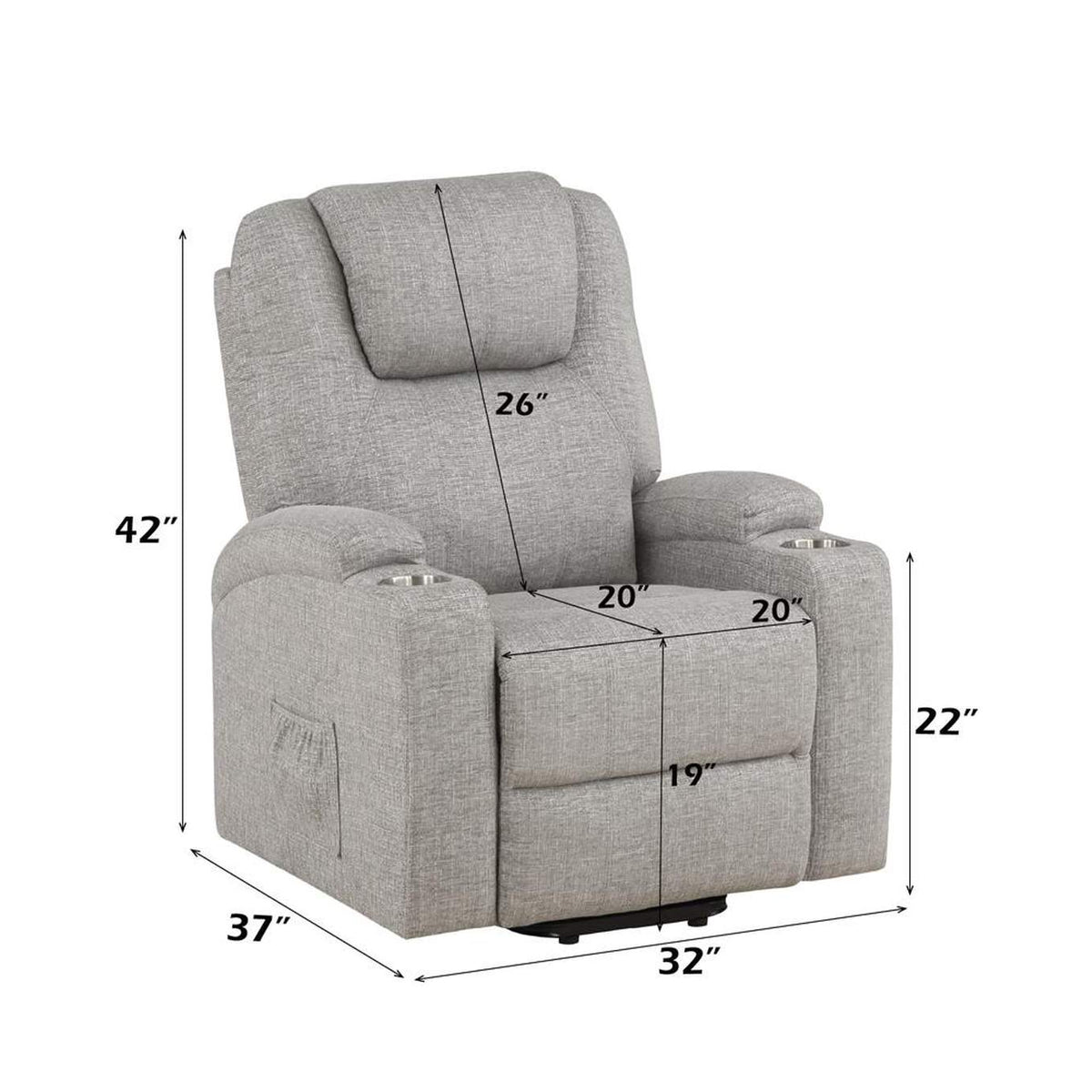 LV02180 Recliner with Power Lift and Massage