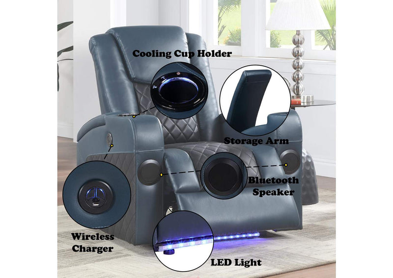 LV02459 Alair Power Motion Recliner with Bluetooth, Wireless Charger and Cupholder