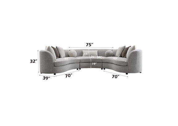 LV02541 Ivria Sectional Sofa with 9 Pillows