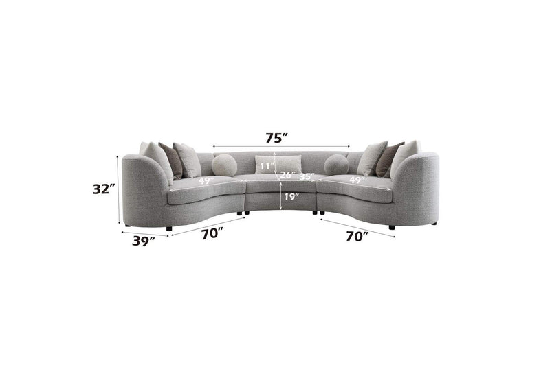 LV02541 Ivria Sectional Sofa with 9 Pillows